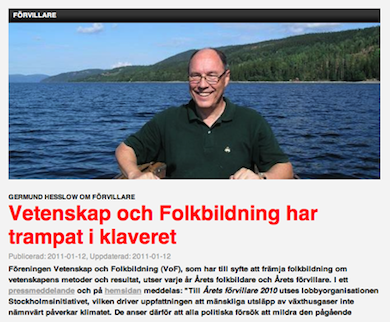Prof Germund Hesslow artikel ursprungligen publicerad: 2011-01-12 på Newsmill.se