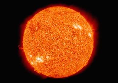 Vår sol alstrar energi genom nukleär fusion av väte till helium Foto: NASA/wikipedia