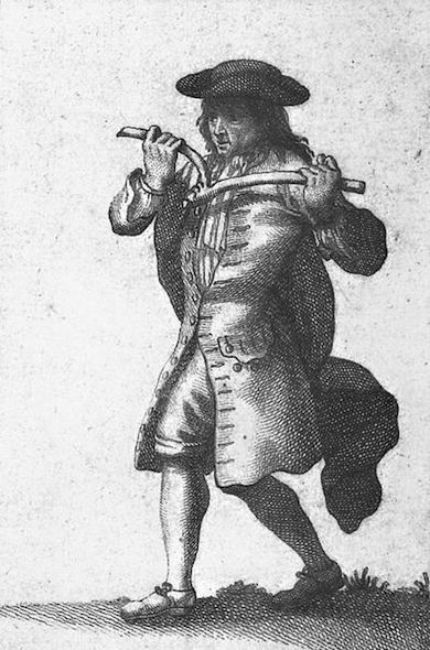 Man med slagruta. Teckning från 1700-talet.