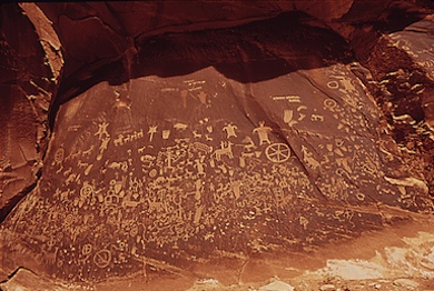 pictographs photographed by David Hiser for the EPA’s DocuAmerica project posted at The National Archives website