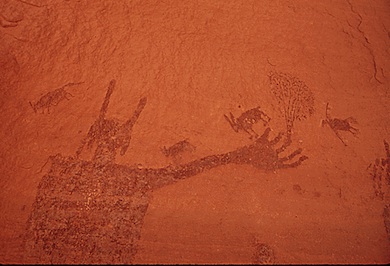 pictographs photographed by David Hiser for the EPA’s DocuAmerica project posted at The National Archives website