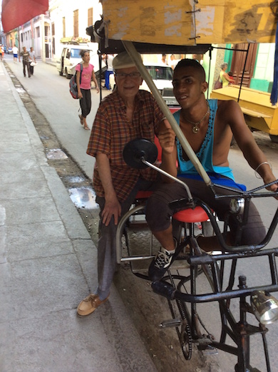 JJ´s första cykeltaxitur i Havanna 29.12.15