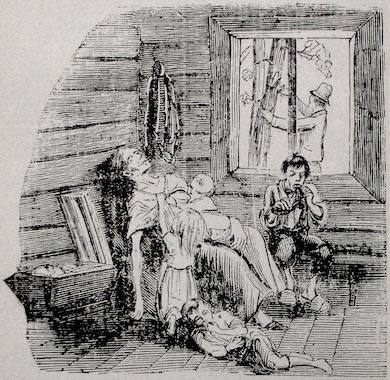 Svältande familj Fäderneslandet 1867 (wikicommons)
