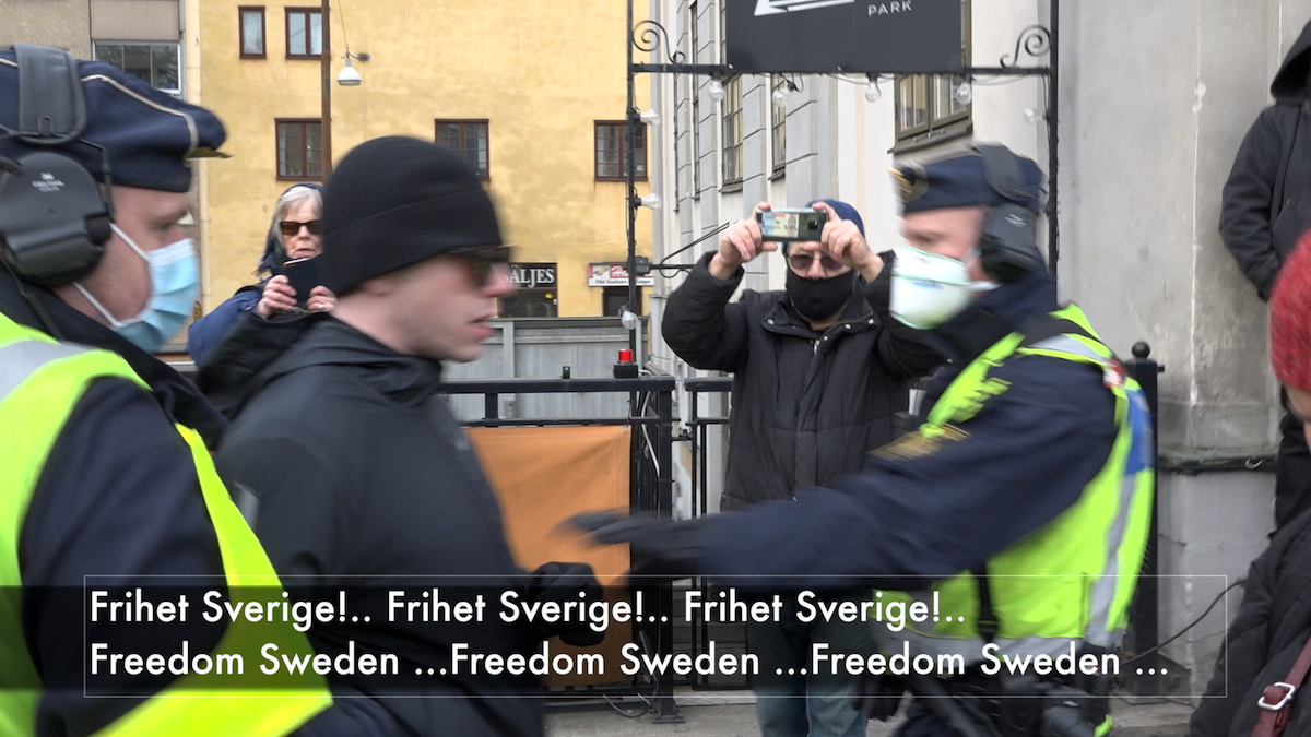 Nordens folk protesterar mot lockdown (nedsläckning av samhället