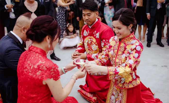 Traditionellt bröllop i Kina